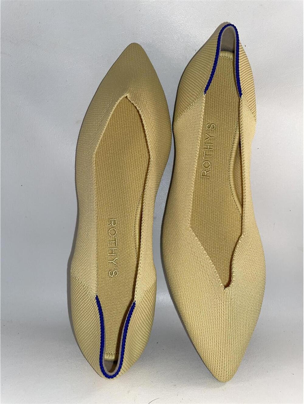 Rothy's Point Daffodil Yellow Shoes Flats Loafers Sz 7.5 New
